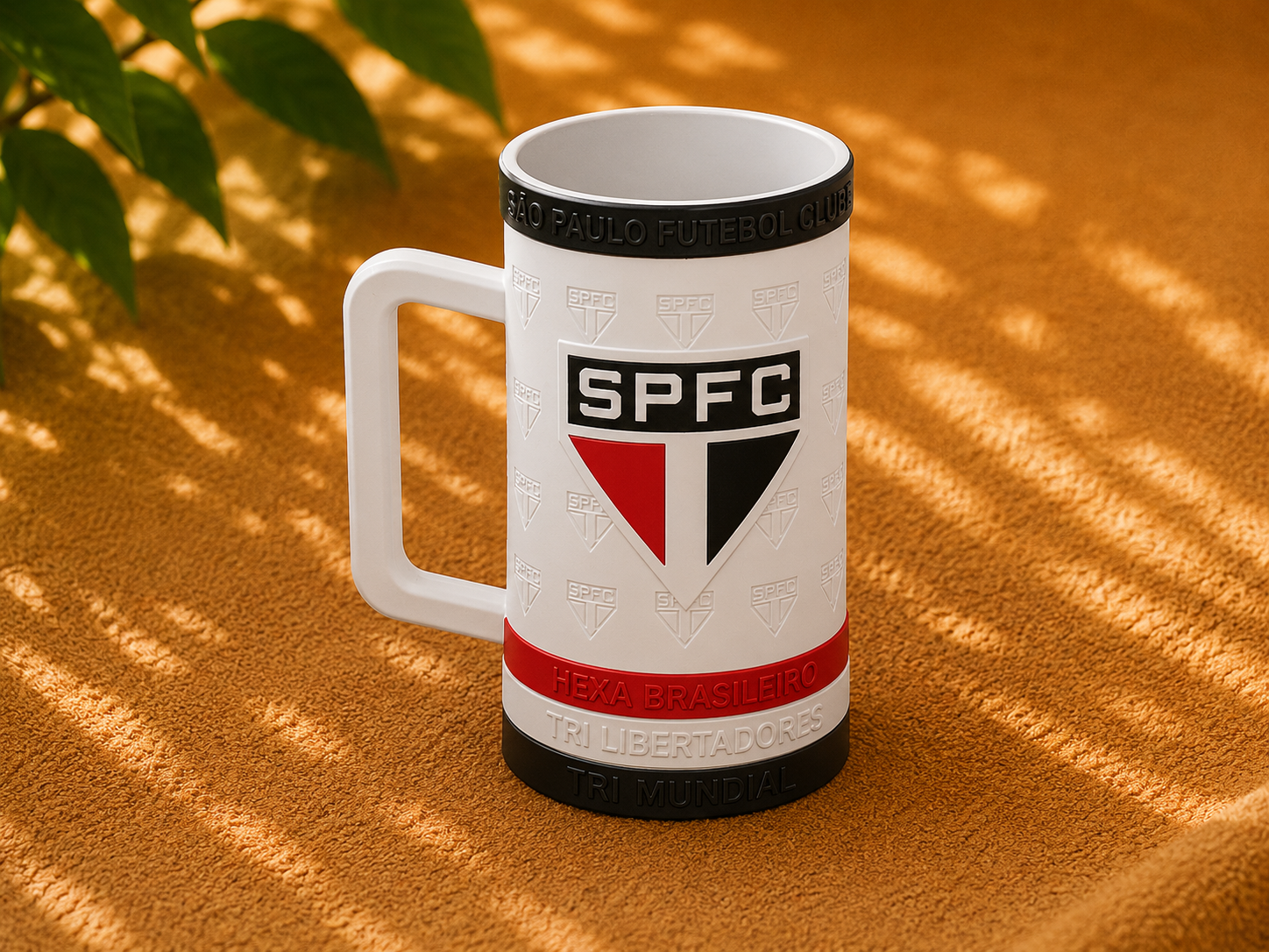 Porta Long Neck SPFC com Alça | Caneca Térmica para Cerveja Impressa em 3D